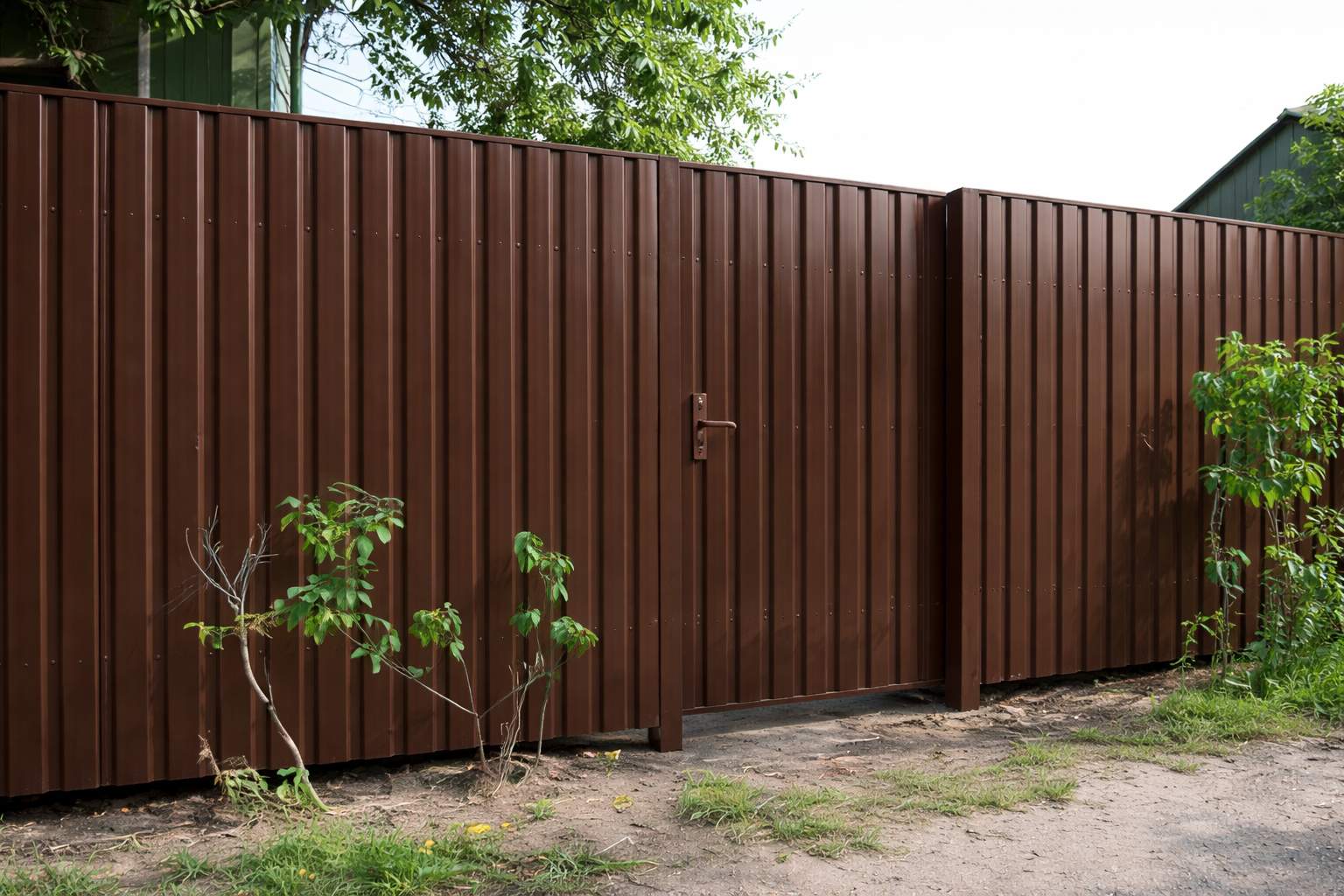 Забор из профлиста МП35 для производственной площадки